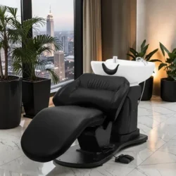 Trycho Black Bac à shampoing Électrique trycho black - Bac de lavage électrique Trycho - Bac à Shampoing électrique professionnel - Bac à Shampoing salon de coiffure - mobilier de coiffure professionnel