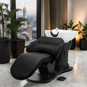 Bac à shampoing Électrique trycho black - Bac de lavage électrique Trycho - Bac à Shampoing électrique professionnel - Bac à Shampoing salon de coiffure - mobilier de coiffure professionnel