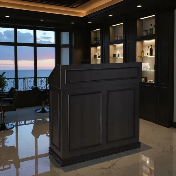 Comptoir Caisse LEXUS Maxi - Meuble d’accueil LEXUS Maxi - Meuble de réception LEXUS Maxi - Comptoir d'accueil salon de coiffure - mobilier de coiffure professionnel