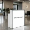 Meuble d'accueil reflection - comptoir caisse reflection - Meuble d'accueil salon de coiffure - meuble de reception reflection - mobilier de coiffure professionnel - groupe coiff - mobicoiff- malys