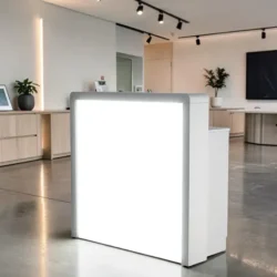 Meuble d'accueil reflection - comptoir caisse reflection - Meuble d'accueil salon de coiffure - meuble de reception reflection - mobilier de coiffure professionnel - groupe coiff - mobicoiff- malys