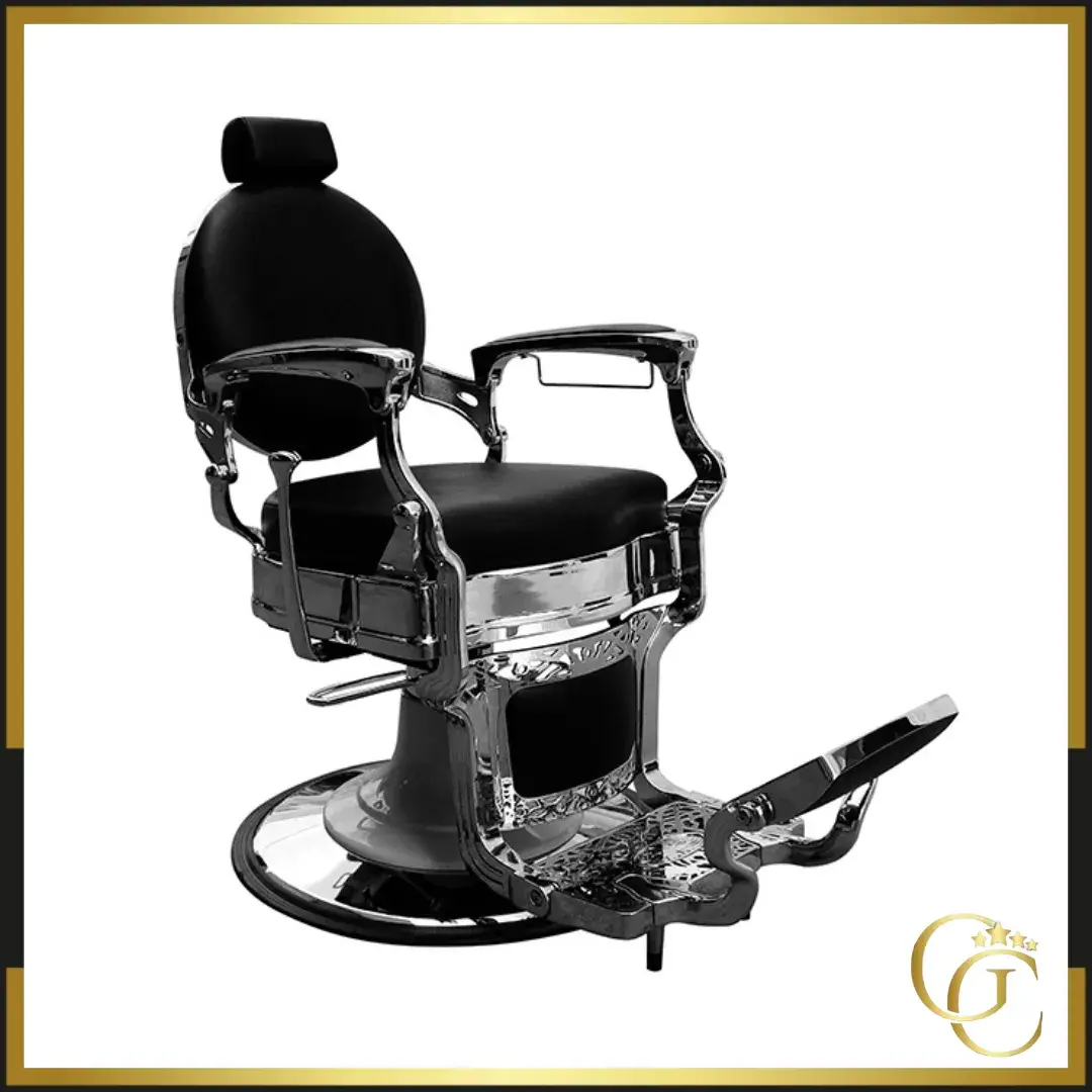 Fauteuil de barbier CLASSIC noir - siège  barbier CLASSIC noir - Fauteuil barbier CLASSIC noir - fauteuil barbier professionnel - fauteuil de barbier vintage