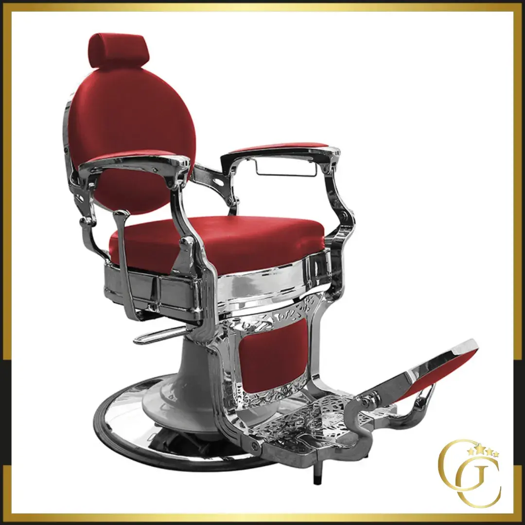 Fauteuil de barbier classic rouge Fauteuil de barbier CLASSIC Rouge - siège barbier CLASSIC Rouge - Fauteuil barbier CLASSIC Rouge - fauteuil barbier professionnel - fauteuil de barbier vintage