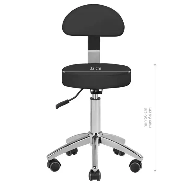 Beauty chair and stool pack - Fauteuil Sillon Lux 273b - Tabouret Am-304 black - professional beauty furniture - high-end beauty furniture