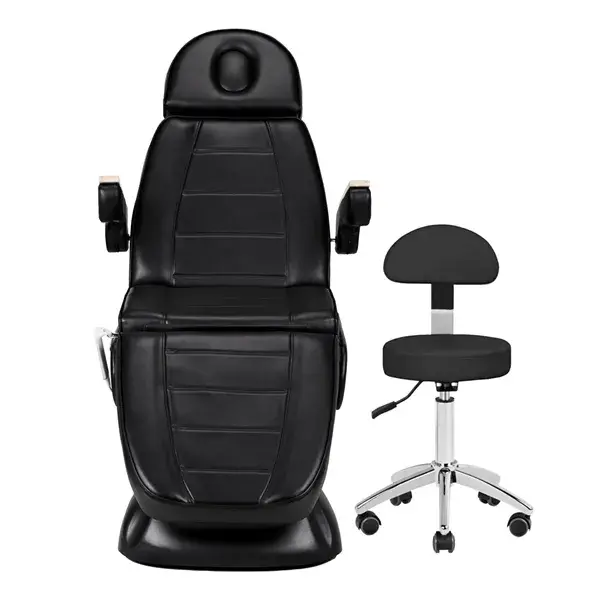 Beauty chair and stool pack - Fauteuil Sillon Lux 273b - Tabouret Am-304 black - professional beauty furniture - high-end beauty furniture