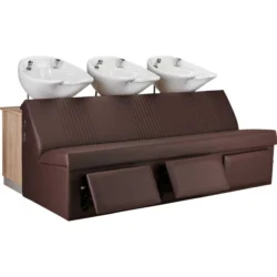 MALI III (6) MALI SOFA RELAX Bac de Lavage 3 Places - bac à shampoing 3 Places - mobilier de coiffure professionnel - bac à shampoing pour salon de coiffure - bac à shampoing électrique