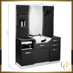 Poste de Coiffage Gabbiano B085B  - Coiffeuse barbier Gabbiano B085B - Poste de coiffure barbier - Mobilier barbier professionnel  -Mobilier pour salon de coiffure
