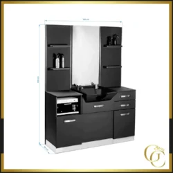 Poste de Coiffage Gabbiano B085B  - Coiffeuse barbier Gabbiano B085B - Poste de coiffure barbier - Mobilier barbier professionnel  -Mobilier pour salon de coiffure
