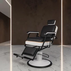 Fauteuil de barbier Serge B - Fauteuil barbier Serge B - Fauteuil de coiffure pour homme - Chaise de barbier Serge B - Fauteuil barbier professionnel - barbershop - barbier - mobicoiff - malys
