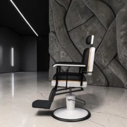 Fauteuil de barbier Serge B - Fauteuil barbier Serge B - Fauteuil de coiffure pour homme - Chaise de barbier Serge B - Fauteuil barbier professionnel - barbershop - barbier - mobicoiff - malys