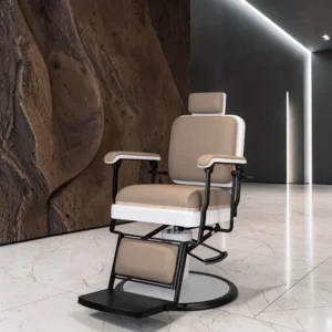 Fauteuil de barbier Serge BE - Fauteuil barbier Serge BE - Fauteuil de coiffure pour homme - Chaise de barbier Serge BE - Fauteuil barbier professionnel - barbershop - barbier - mobicoiff - malys
