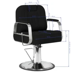 Fauteuil de Barbier STERN BLACK - Chaise de Barbier STERN BLACK - fauteuil barbier professionnel - mobilier barbier professionnel - fauteuil de barbier vintage