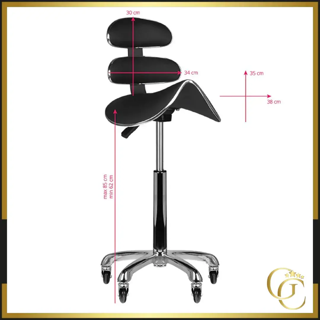 Tabouret Esthétique AM-880 Black - Tabouret Esthétique Professionnel - Tabouret pour salon de beauté - Tabouret de selle ergonomique - Mobilier esthétique professionnel