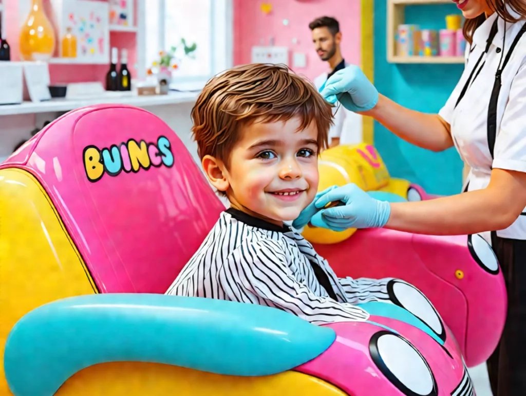 Fauteuils de coiffure pour enfant : l’allié des salons de coiffure accueillants