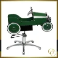 Fauteuil de coiffure en forme de voiture verte - Fauteuil de coiffure pour enfant - fauteuil de coiffeur enfant voiture - mobilier pour salon de coiffure - voiture pour enfant