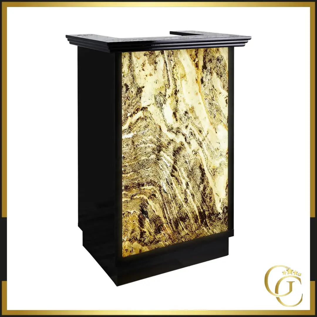 Meuble d'accueil stone Meuble de réception STONE Mini - comptoir caisse STONE Mini - mobilier de coiffure professionnel - Comptoir d'accueil STONE Mini