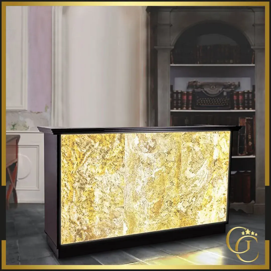 Meuble d'accueil stone Meuble de réception STONE - comptoir caisse STONE - mobilier de coiffure professionnel - Comptoir d'accueil STONE