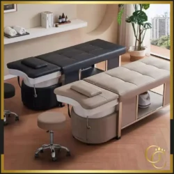 Table head spa Édition noire basique Table Head SPA Helga - Table Head SPA avec vapeur - table Head SPA professionnelle - table Head SPA avec raccordement - Lit Head SPA professionnel - Mobilier professionnel esthétique spa