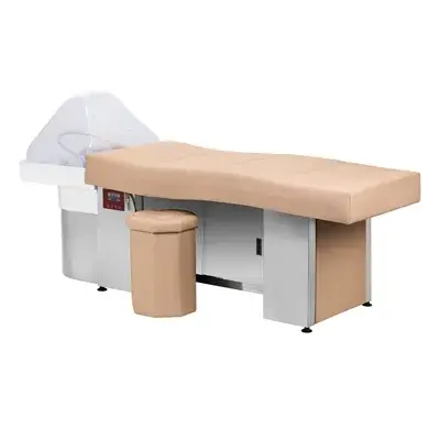 Table head spa gabbiano 017b beige - Table Head SPA avec vapeur - table Head SPA professionnelle - table Head SPA avec raccordement - Lit Head SPA professionnel - Mobilier professionnel esthétique spa