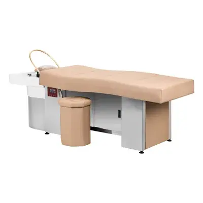 Table head spa gabbiano 017b beige - Table Head SPA avec vapeur - table Head SPA professionnelle - table Head SPA avec raccordement - Lit Head SPA professionnel - Mobilier professionnel esthétique spa