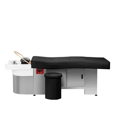 Table head spa gabbiano 017b black - Table Head SPA avec vapeur - table Head SPA professionnelle - table Head SPA avec raccordement - Lit Head SPA professionnel - Mobilier professionnel esthétique spa
