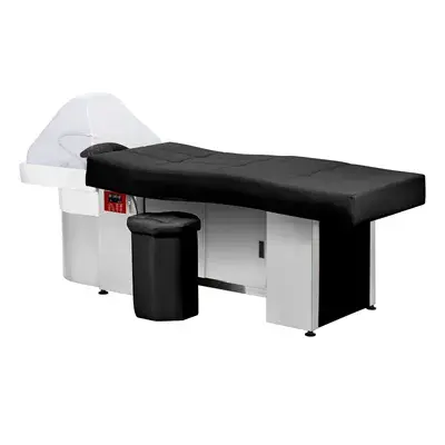 Table head spa gabbiano 017b black - Table Head SPA avec vapeur - table Head SPA professionnelle - table Head SPA avec raccordement - Lit Head SPA professionnel - Mobilier professionnel esthétique spa