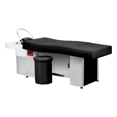 Table head spa gabbiano 017b black - Table Head SPA avec vapeur - table Head SPA professionnelle - table Head SPA avec raccordement - Lit Head SPA professionnel - Mobilier professionnel esthétique spa