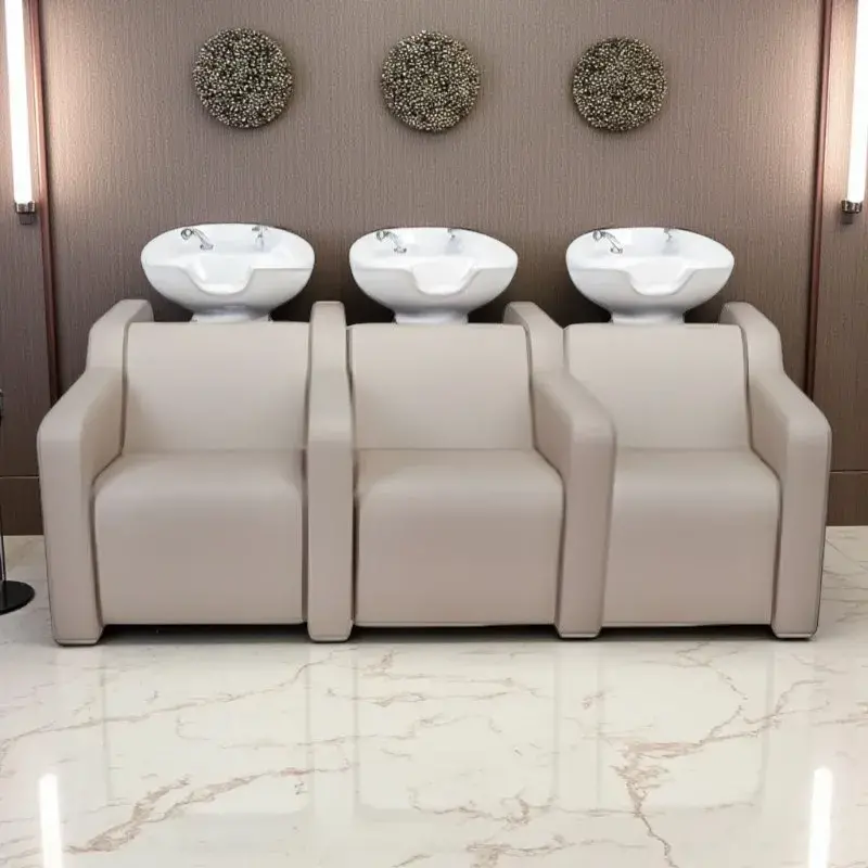 ALBA_3 Bac à shampoing alba SOFA 3 places- Bac de lavage massant - Mobilier de coiffure professionnel - bac de lavage pour salon de coiffure - bac de lavage alba SOFA 3 places