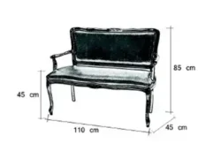 PRINCE Sofa (1) Prince waiting sofa - Prince waiting room sofa - Hair salon sofa - Professional hairdressing furniture - 2-seater waiting sofa