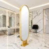 Coiffeuse double face leo led - poste de coiffure avec LED LEO - mobilier de coiffure professionnel - meuble pour salon de coiffure - miroir de coiffure avec LED