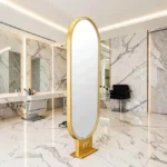 Coiffeuse double face leo led - poste de coiffure avec LED LEO - mobilier de coiffure professionnel - meuble pour salon de coiffure - miroir de coiffure avec LED