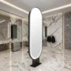 Coiffeuse double face leo led - poste de coiffure avec LED LEO - mobilier de coiffure professionnel - meuble pour salon de coiffure - miroir de coiffure avec LED