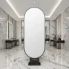 Coiffeuse double face leo led - poste de coiffure avec LED LEO - mobilier de coiffure professionnel - meuble pour salon de coiffure - miroir de coiffure avec LED