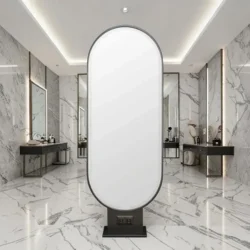 LED vanity table (3) Double sided styling unit leo led - styling station with LED LEO - professional styling furniture - salon furniture - styling mirror with LED