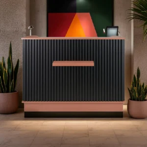 Meuble d'accueil Henry M - comptoir caisse henry M - Meuble de réception Henry M - Comptoir d'accueil Henry M - mobilier de coiffure professionnel