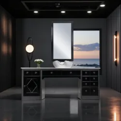 Industrial I barber station - Industrial I barber styling unit - Industrial I barber station - Professional barber furniture - Salon furniture