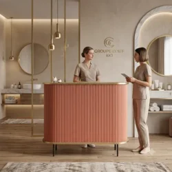 Meuble LEVANTE SILM Meuble de réception levante slim - comptoir caisse levante slim - Meuble d'accueil salon de coiffure - meuble de réception levante slim - mobilier de coiffure professionnel
