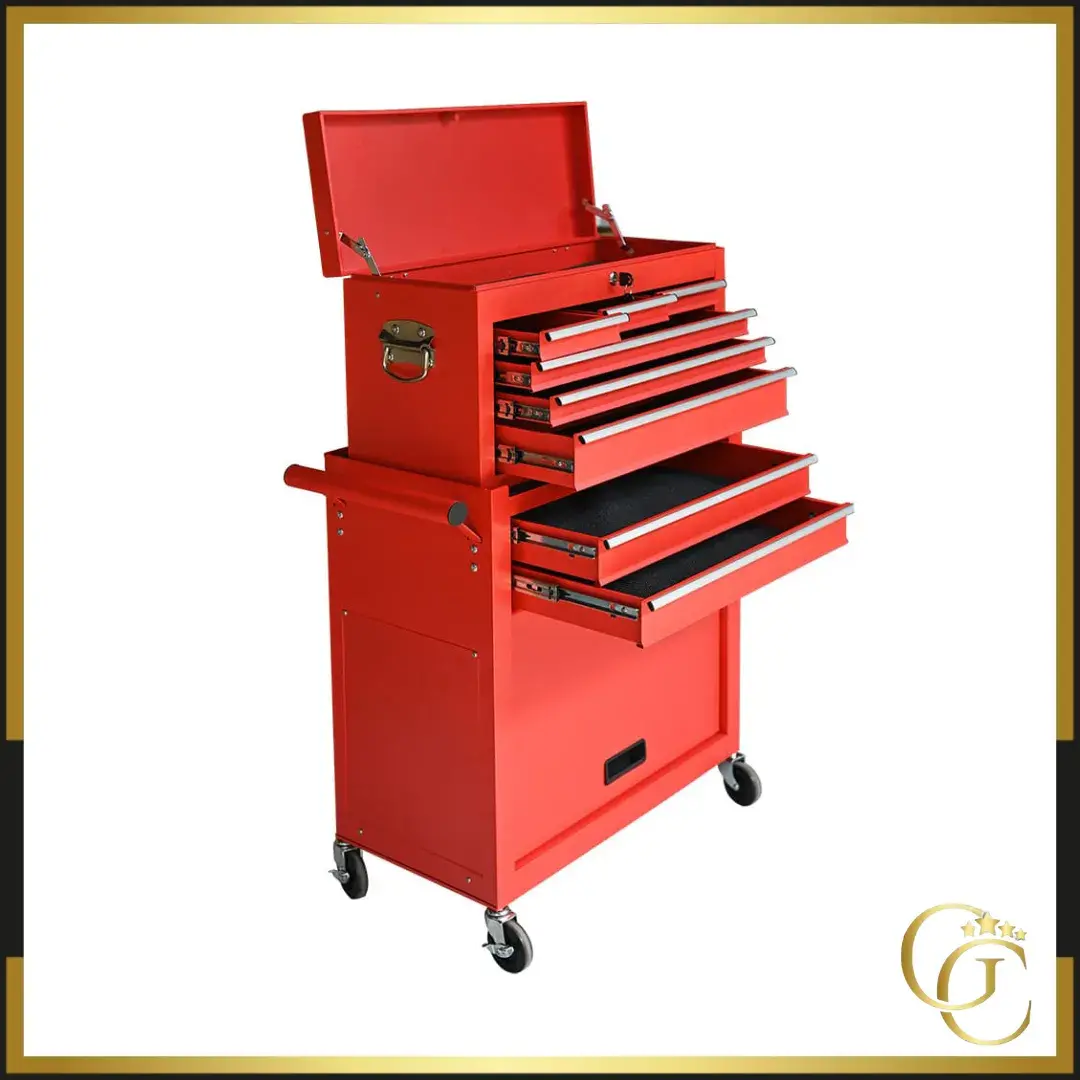 Servante de coiffure sera rouge Servante de coiffure sera rouge - servante de tatouage professionnelle - chariot pour salon de coiffure - mobilier de tatouage professionnel - mobilier barbier professionnel