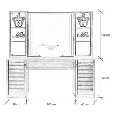 Vintage barber styling station - Vintage barber styling unit - Vintage styling station - Professional barber furniture -Hair salon furniture