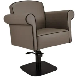 Fauteuil ART DECO (6) fauteuil de coiffure - mobilier de coiffure professionnel - chaise de coiffure - siège de coiffure - fauteuil de coiffure pour femme - meubles pour salon de coiffure - fauteuil de coiffure hydraulique - fauteuil coiffeur base carrée - fauteuil de coiffure éco-cuir - siège de coiffure design gris