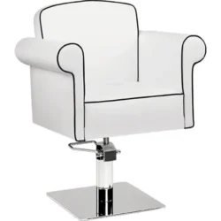 Fauteuil ART DECO (7) fauteuil de coiffure - mobilier de coiffure professionnel - chaise de coiffure - siège de coiffure - fauteuil de coiffure pour femme - meubles pour salon de coiffure - fauteuil de coiffure hydraulique - fauteuil coiffeur base carrée - fauteuil de coiffure éco-cuir - siège de coiffure design gris
