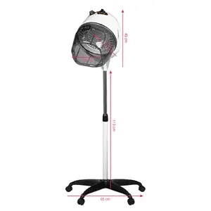 Gabbiano Dryer Headset 1600 White - Gabbiano Hair Dryer Headset - Hairdryer Headset on Stand - Hairdressing Headset - Professional Hairdressing Equipment