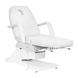 SOFT 1 WHITE Motor (3) Electric beauty treatment chair - Professional beauty table - High-end beauty chair - Professional beauty furniture - 4-motor electric chair - Heated treatment table - Adjustable beauty chair - Motorized beauty bed - Professional spa equipment - Premium PU beauty chair