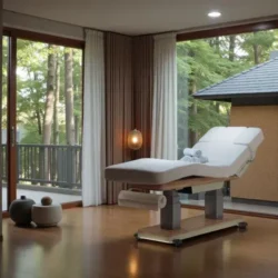 VIRGO 4 CR OAK (2) Massage table virgo 4 motors - professional beauty treatment table - professional beauty furniture - beauty furniture for SPA - Professional massage table