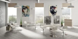 Coiffeuse LOFT II centrale (5) coiffeuse mural loft - poste de coiffage industriel - meuble de coiffure mural métal - station de coiffage moderne - coiffeuse professionnelle salon - mobilier coiffure design loft - poste de stylisme mural - coiffeuse murale métal noir - unité de coiffage compacte - meuble de salon de coiffure élégant