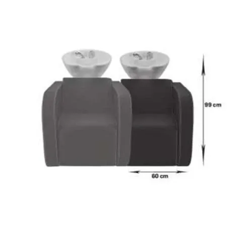Bac à shampoing globe sofa - Bac à shampoing globe SOFA 2 places- Bac de lavage massant - Mobilier de coiffure professionnel - bac de lavage pour salon de coiffure - bac de lavage globe SOFA 2 places