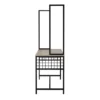 LOFT IV ISLAND (2) wall-mounted loft styling unit - industrial hair styling station - metal wall-mounted hair salon furniture - modern styling station - professional salon vanity - design loft hair furniture - wall-mounted styling post - black metal wall vanity - compact styling unit - elegant hair salon furniture