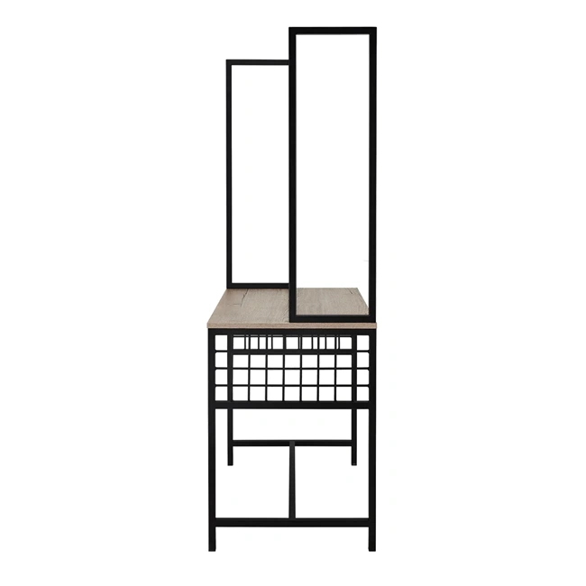 wall-mounted loft styling unit - industrial hair styling station - metal wall-mounted hair salon furniture - modern styling station - professional salon vanity - design loft hair furniture - wall-mounted styling post - black metal wall vanity - compact styling unit - elegant hair salon furniture
