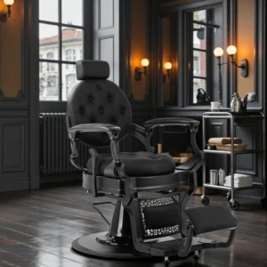 Fauteuil de barbier niccolo b - chaise de Barbier niccolo b - Fauteuil de coiffure pour homme - chaise de coiffure vintage - mobilier de barbier professionnel