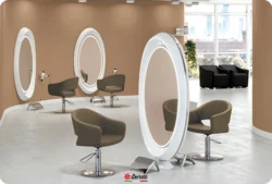 professional wall-mounted styling unit - designer wall-mounted styling station - modern hair salon furniture - rectangular styling station - premium hair salon furniture - wall console with mirror - compact styling station - LED wall-mounted styling unit - professional styling unit - wall-mounted beauty salon furniture - ergonomic styling station - customizable wall-mounted styling unit - industrial hair salon furniture